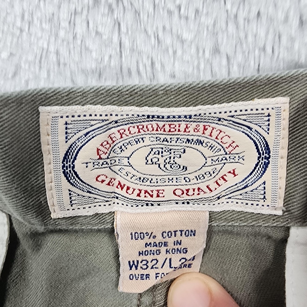 VINTAGE Abercrombie & Fitch Pants Mens 32x32 (Fits 29x33) Khaki Chino Casual - Picture 2 of 12